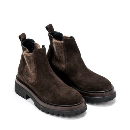 Ženske kožne duboke cipele Roberto-Serpentini-BEATLES braon ravne